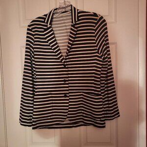 Majestic Filatures Navy/White Soft Terry Cardigan/Jacket, size S/M